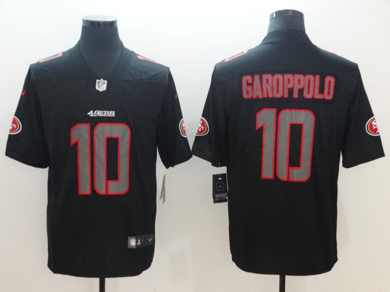 Men San Francisco 49ers #10 Garoppolo Nike Fashion Impact Black Color Rush Limited NFL Jerseys->oakland raiders->NFL Jersey